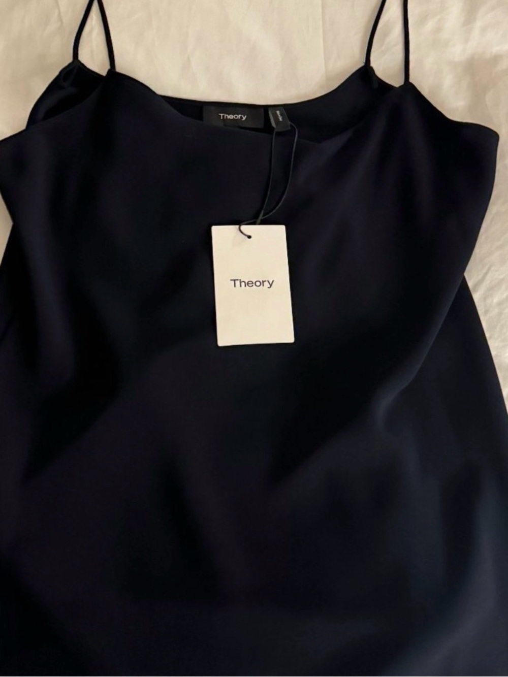 Theory Black Spaghetti Strap Silk Cami - Picture 4 of 4